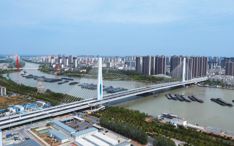 中铁大桥局承建的京杭运河泗阳桃源大桥正式建成通车