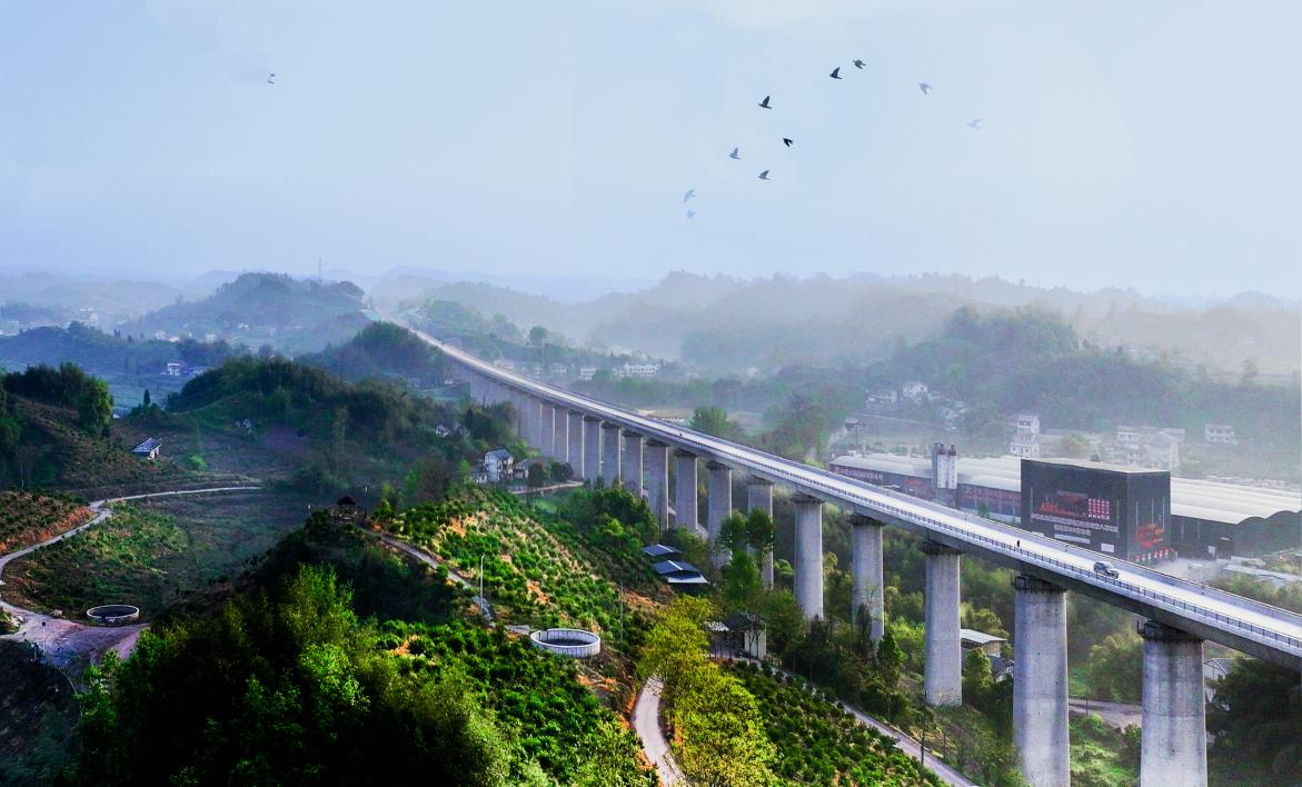 西渝高铁大竹站制梁场生产767榀箱梁全部架设完成