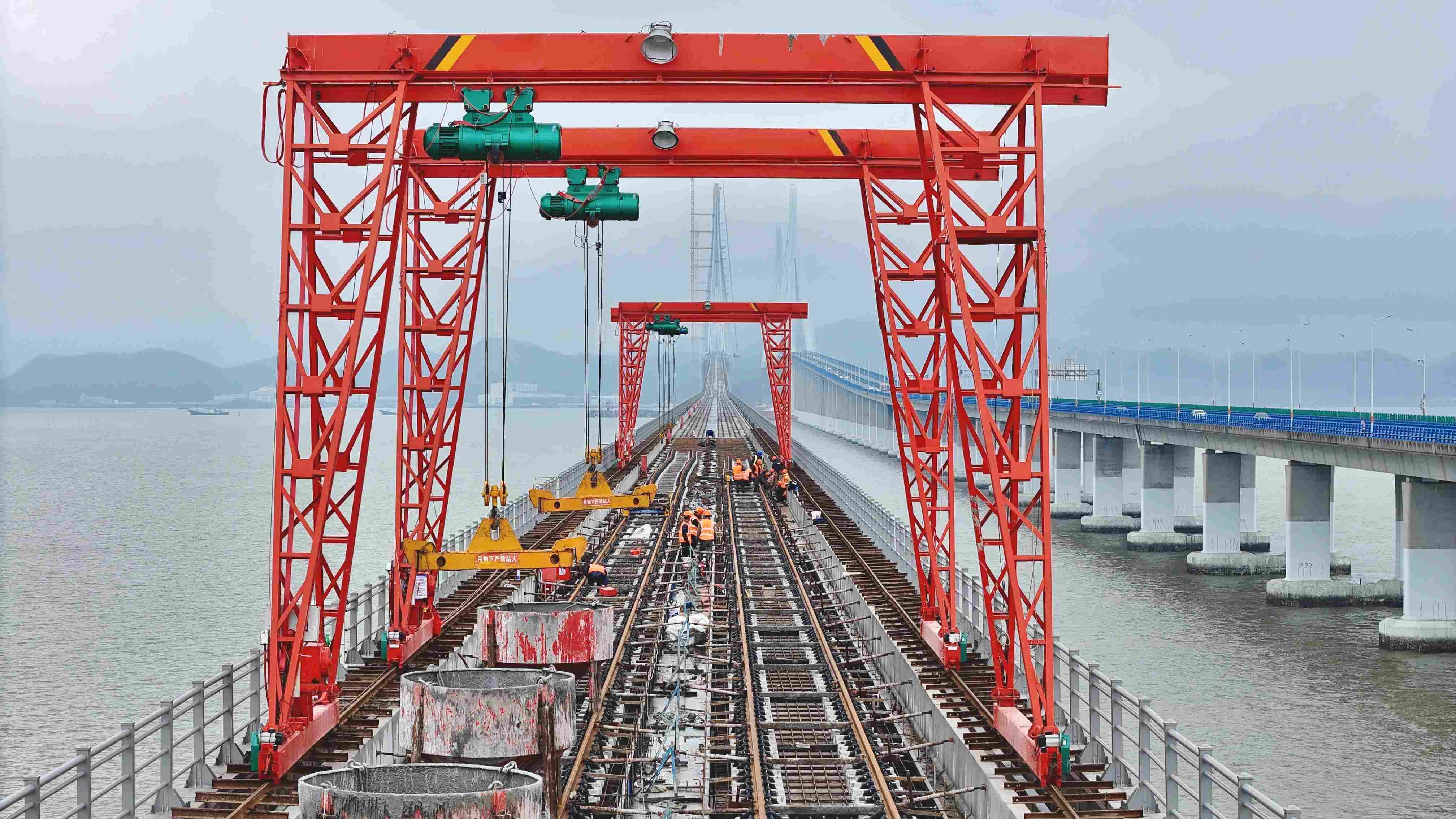 宁象线象山港跨海大桥光电缆敷设完成