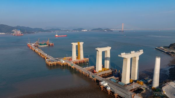 4号承台浇筑远景
