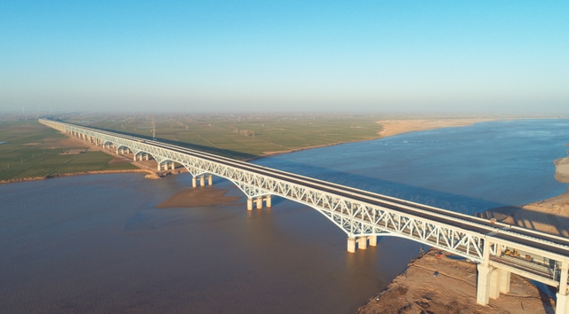 济郑高铁郑州万滩黄河公铁大桥